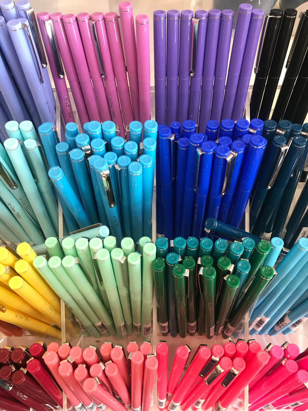 Stationery pens in every color of the rainbow for back to school desks, teacher gifts, and everyday notes.