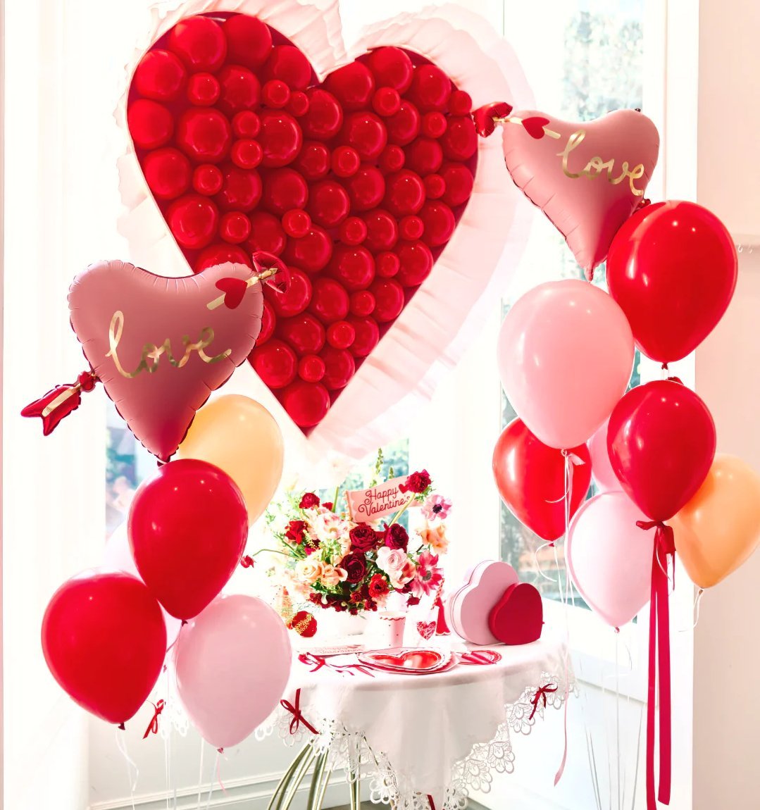 Valentine's Day party supplies and Valentine's Day decorations.