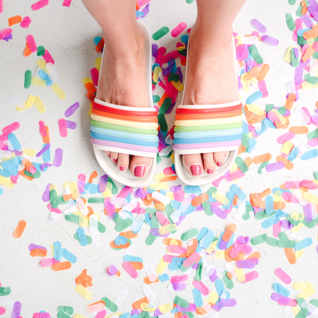 Colorful confetti to use as table decorations and accents for any party theme.