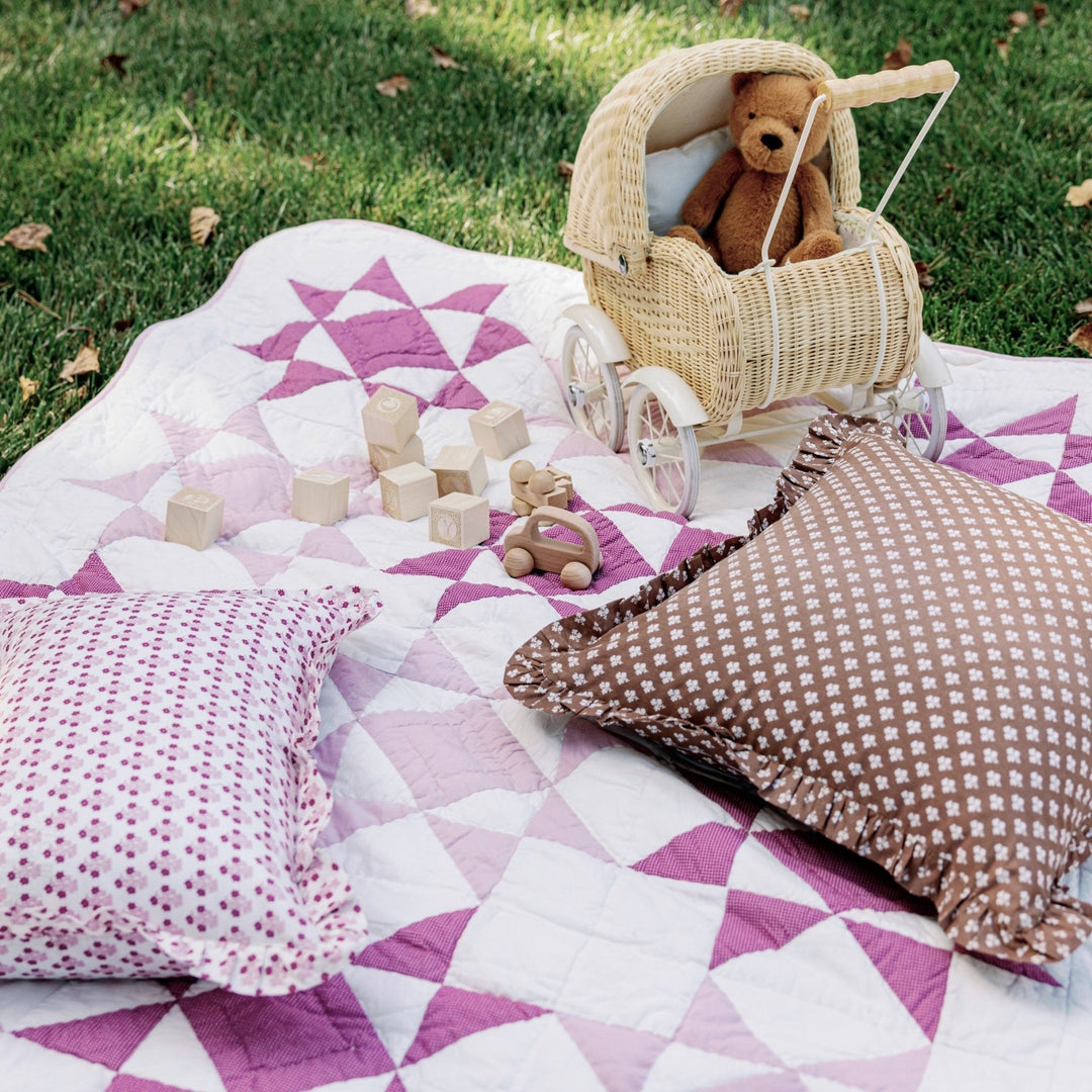 Constance Chocolate throw pillow in brown, part of Trudie Constance textile family