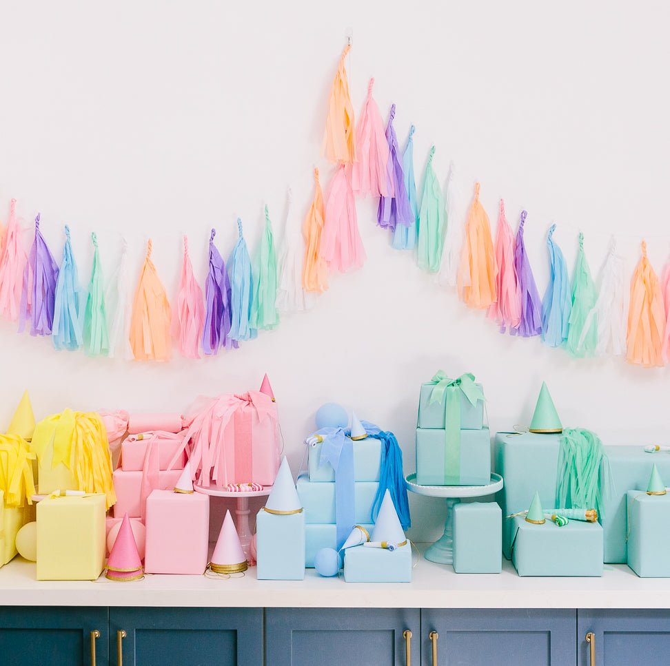 Gift wrapping paper, gift wrapping bows, and gift wrapping accessories.