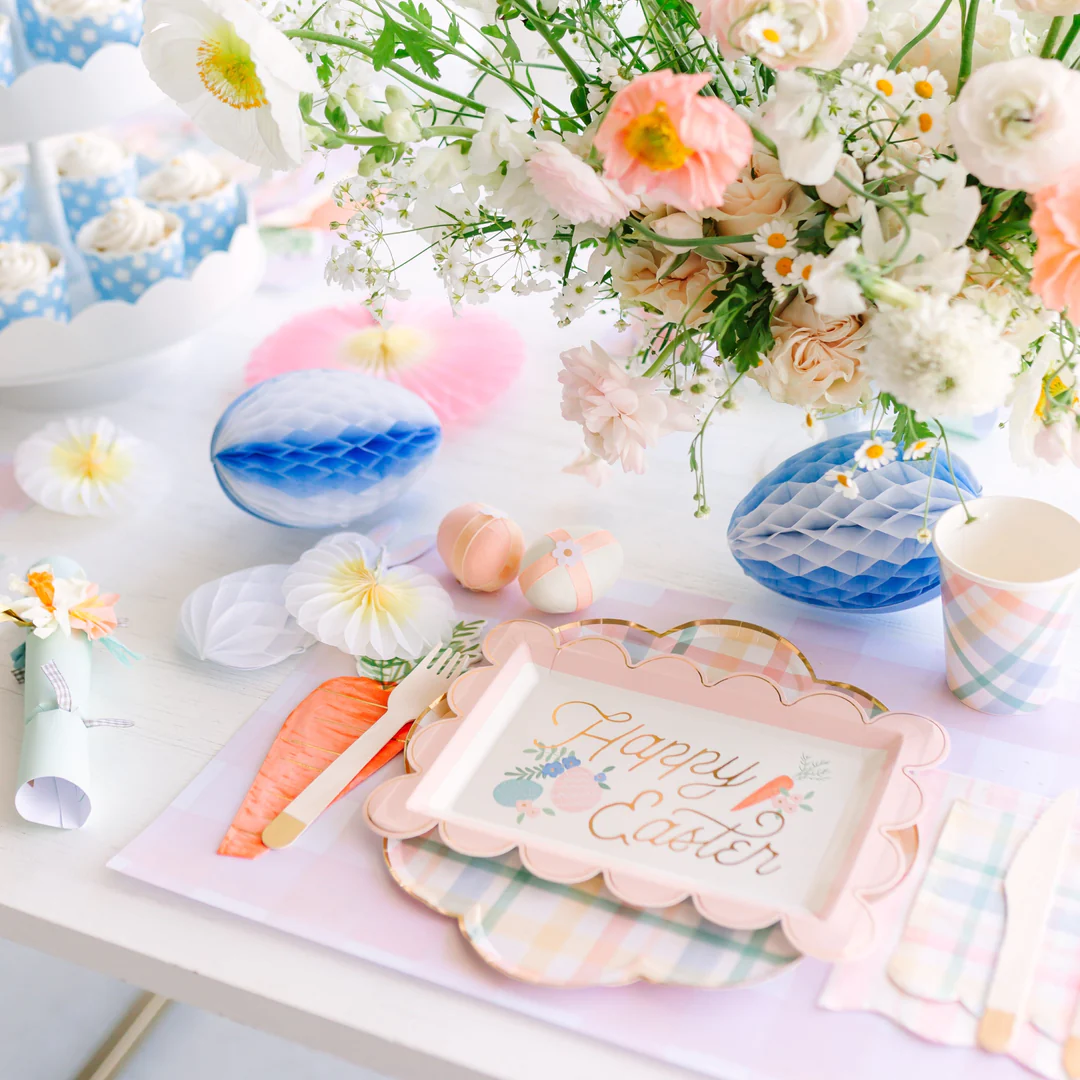 Easter party supplies and Easter decorations.