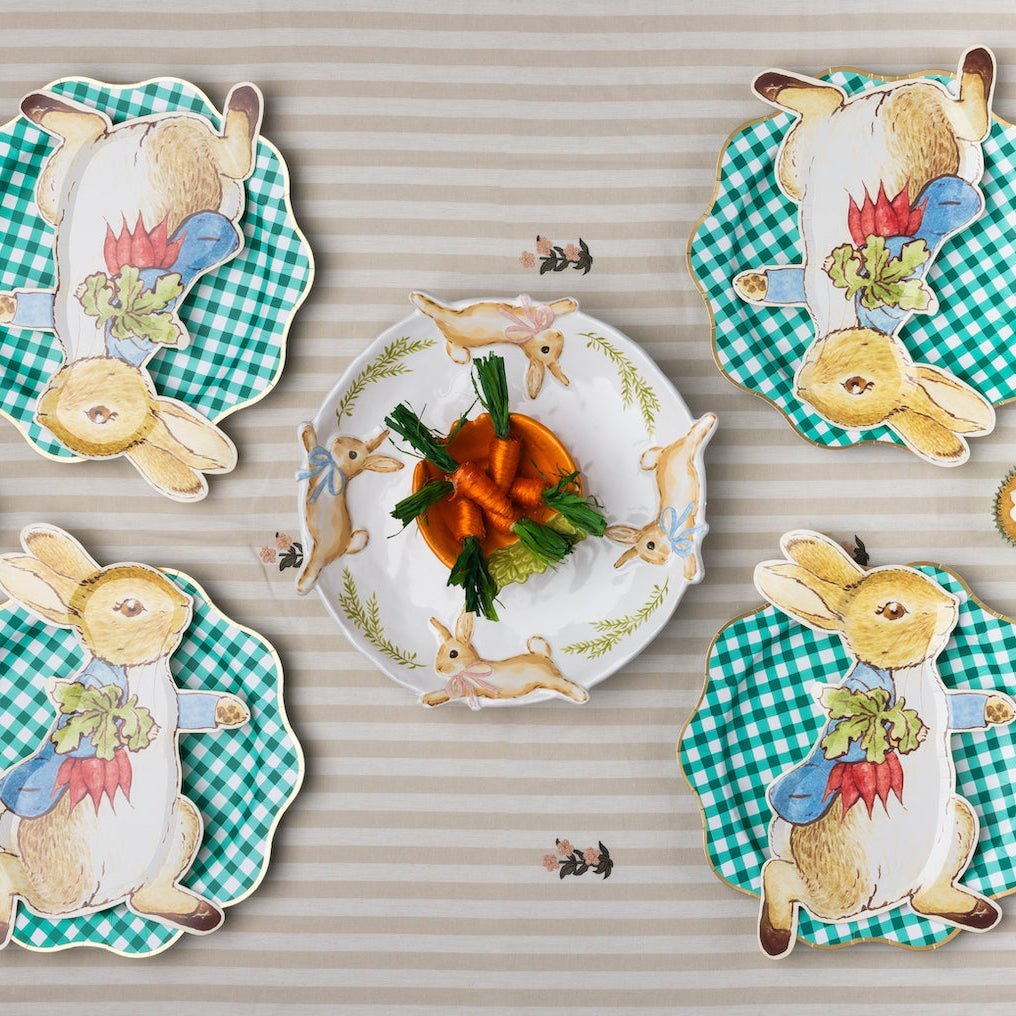 Peter Rabbit die cut plates for an Easter or spring party