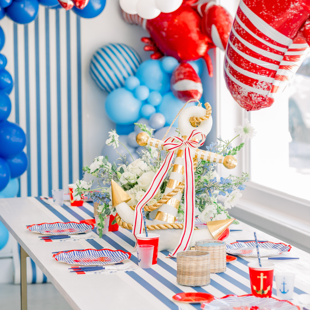 Nautical party supplies and nautical decorations for a nautical theme party. Lobster party, lobster bake