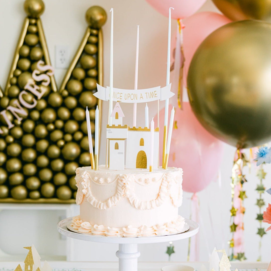 Princess theme party supplies for a princess birthday party.