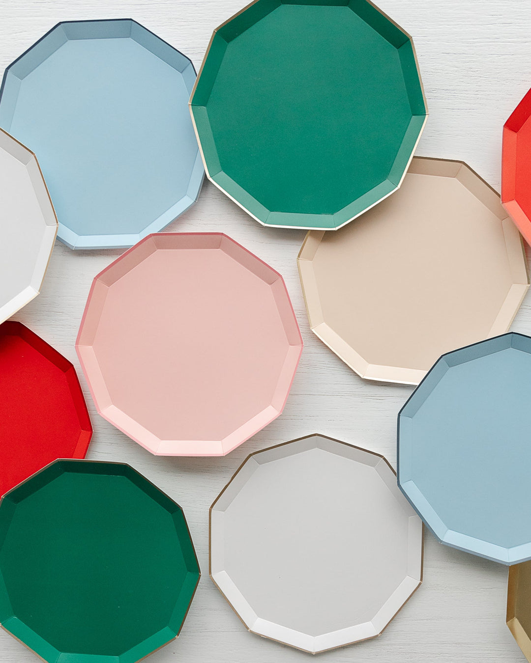 Colorful party supplies and solid party supplies to use for any theme party.