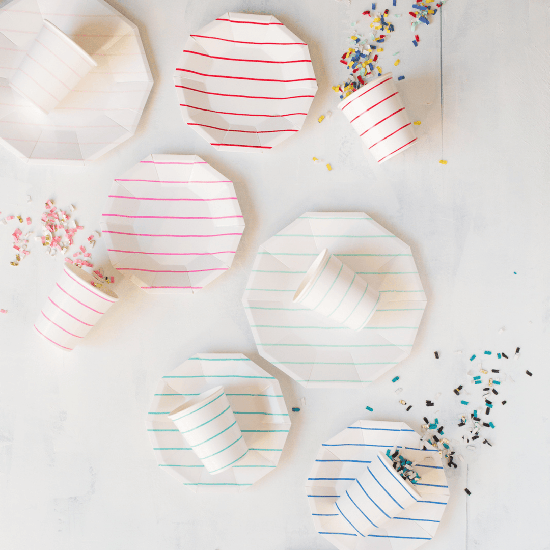 Striped party supplies to use for any party theme.