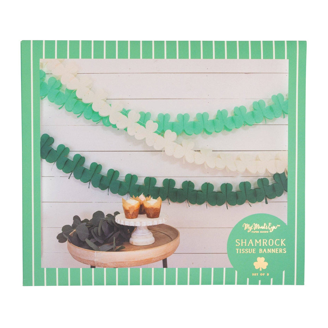 PLHB399 - Shamrock Crepe Paper Banner Set My Mind’s Eye PLHB399 - Shamrock Crepe Paper Banner Set Bonjour Fete - Party Supplies