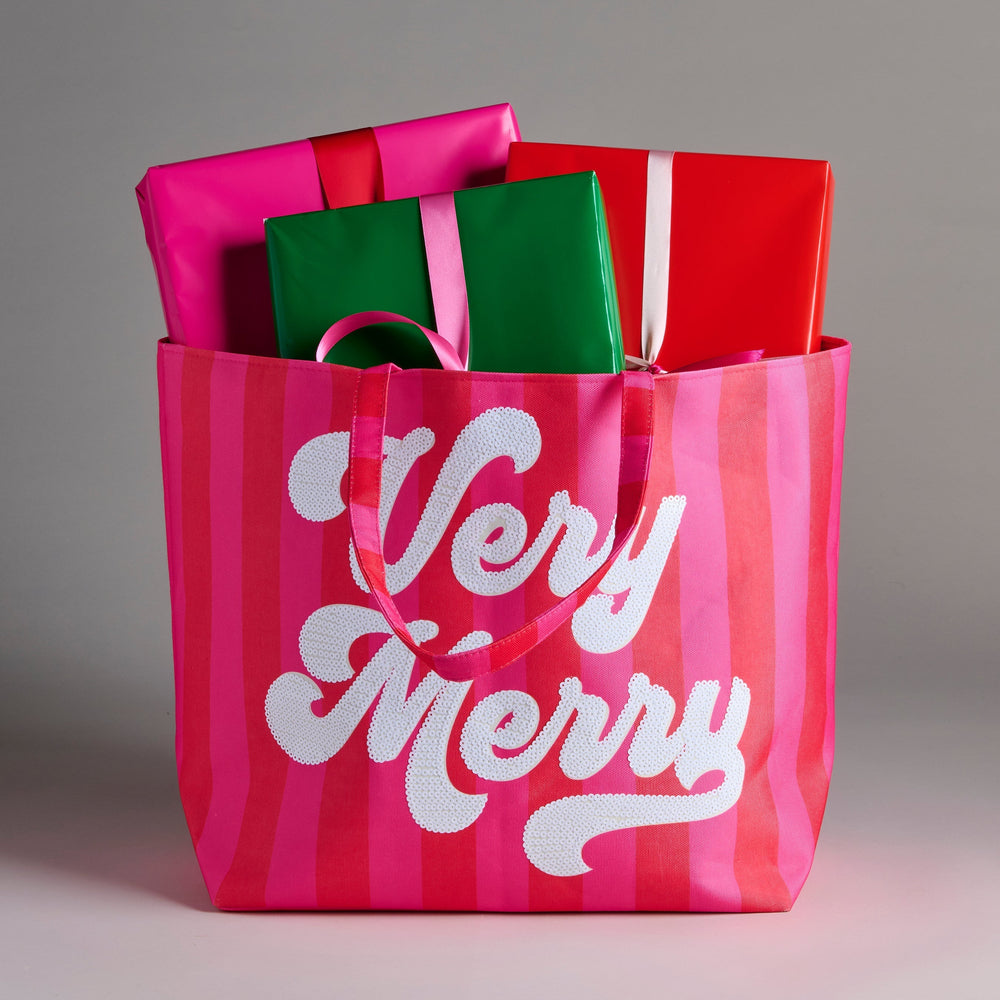 Shiraleah "Very Merry" Gifting Tote, Red Shiraleah Retail Totes Shiraleah "Very Merry" Gifting Tote, Red Bonjour Fete - Party Supplies