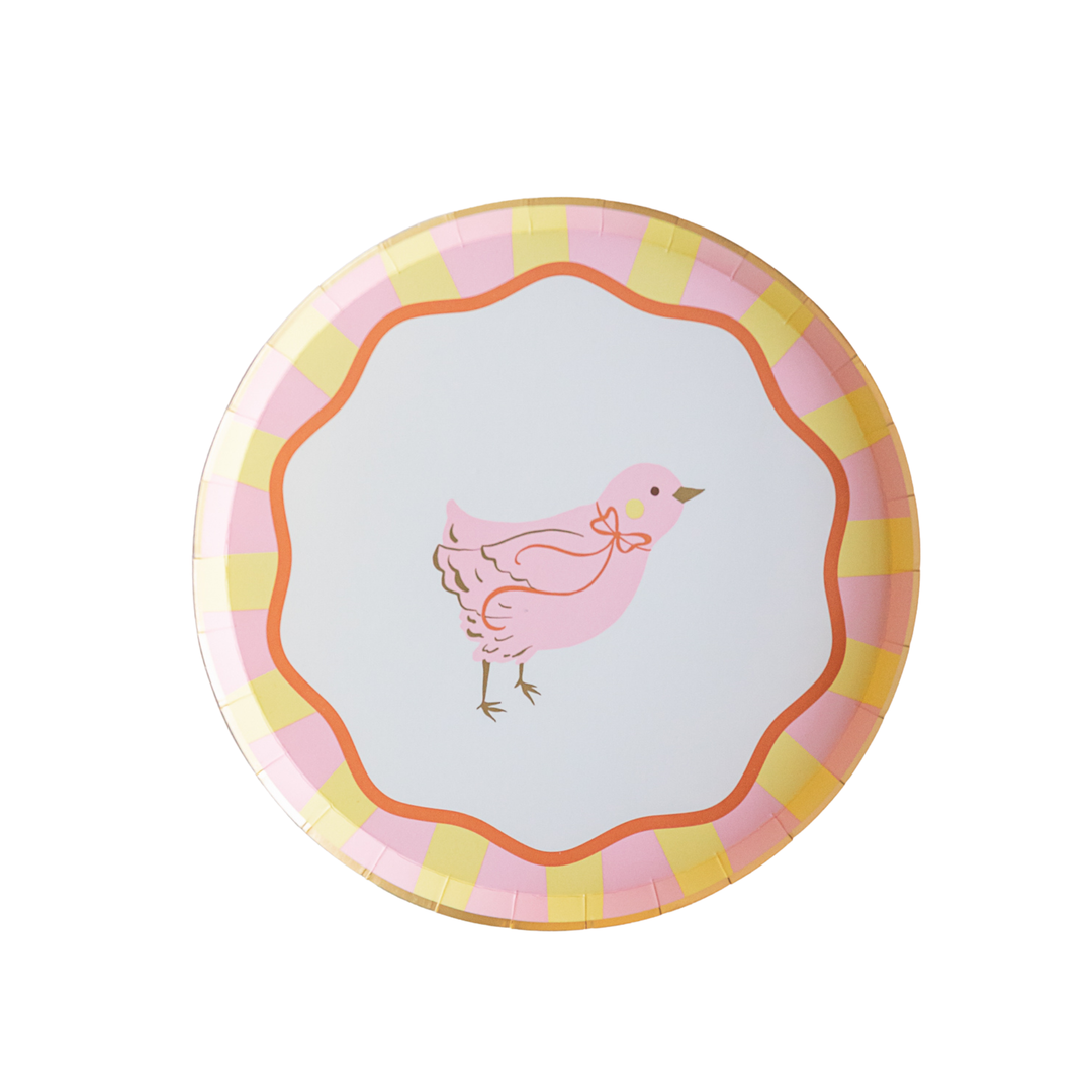 SWEET CHICK EASTER SMALL PLATES Bonjour Fete Plates SWEET CHICK EASTER SMALL PLATES Bonjour Fete - Party Supplies