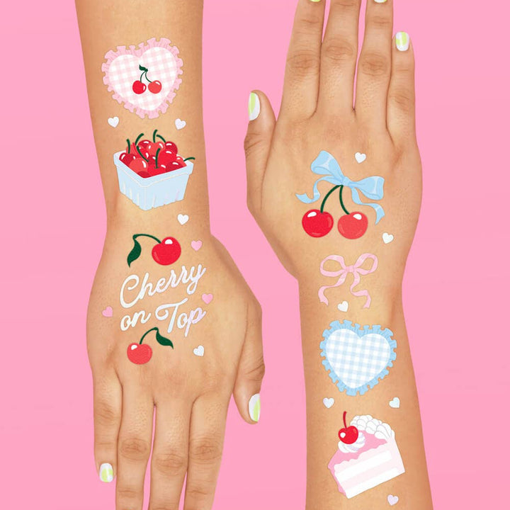 Cherry Tats - 50 temporary tattoos Petit Fetti Cherry Tats - 50 temporary tattoos Bonjour Fete - Party Supplies