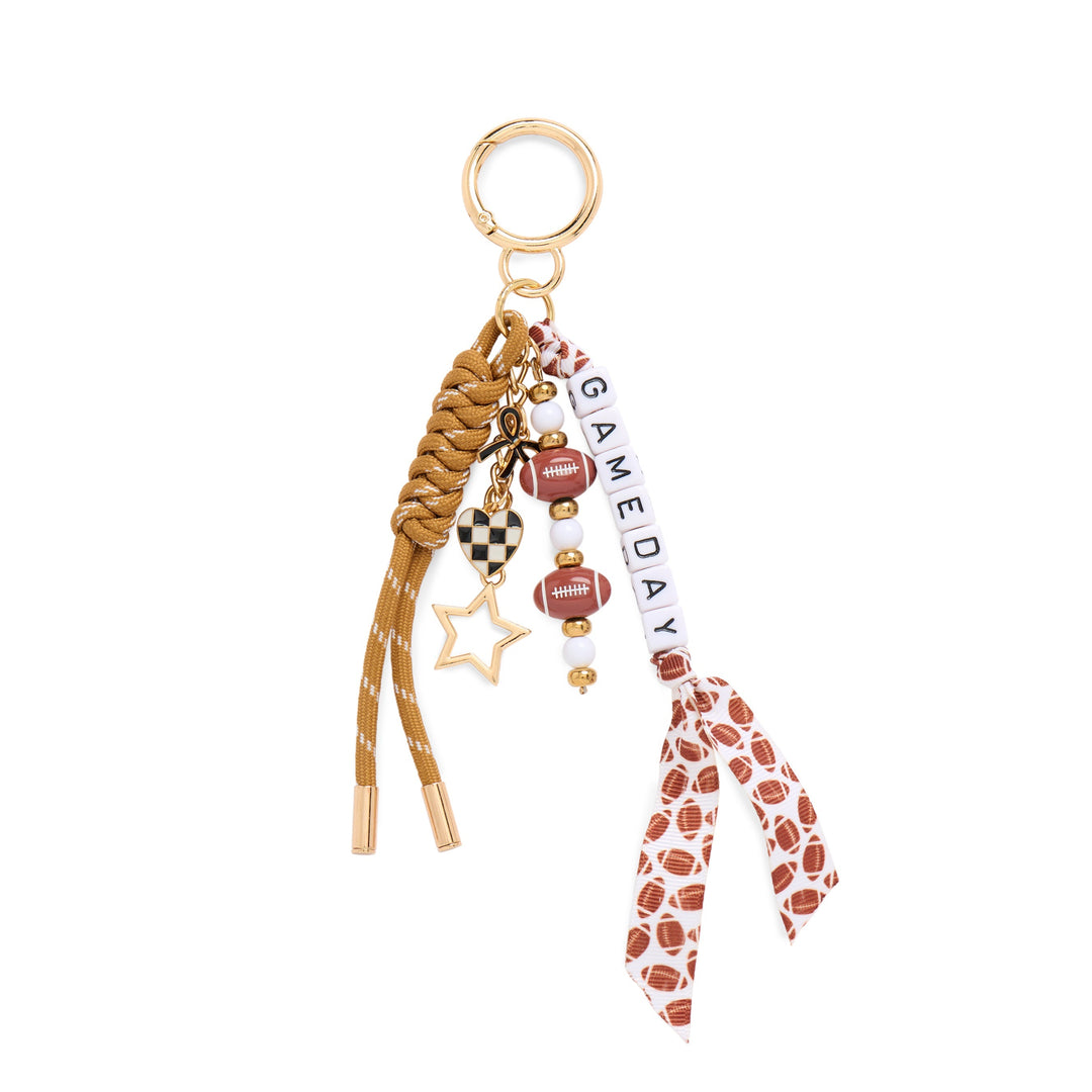Game Day keychain with footballs