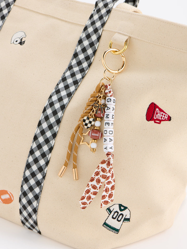 Shiraleah "Gameday" Football Bag Charm/Key Ring, Brown