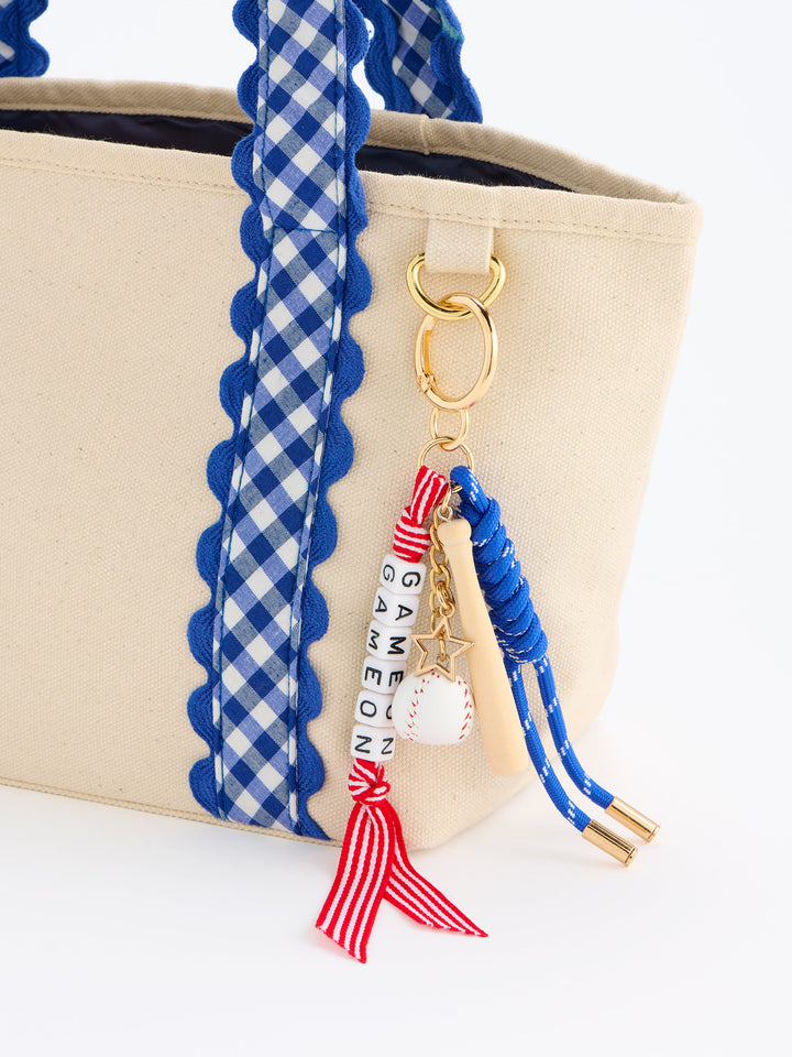 Shiraleah "Game On" Baseball Bag Charm/Key Ring, Blue