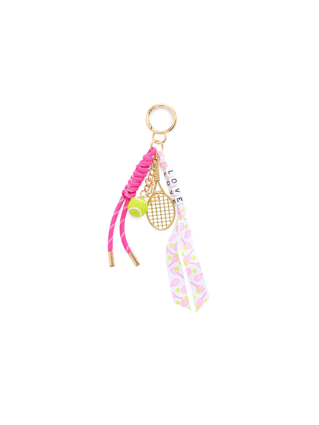 Shiraleah "Love" Tennis Bag Charm/Key Ring, Pink