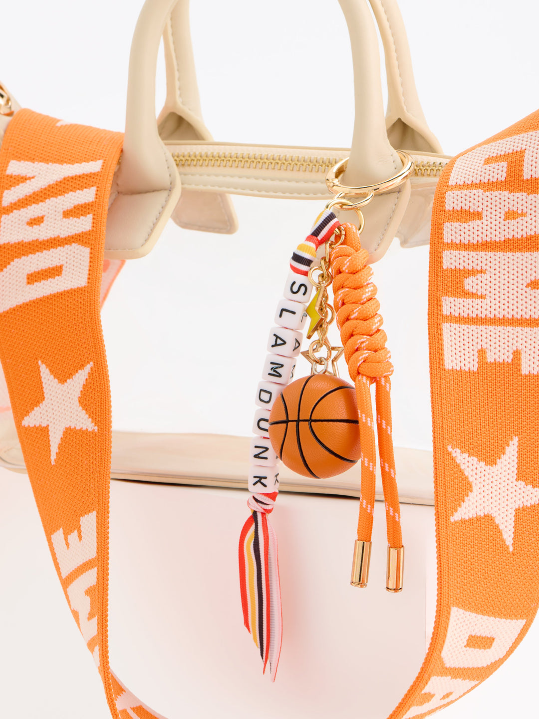 Shiraleah "Slam Dunk" Basketball Bag Charm/Key Ring, Orange