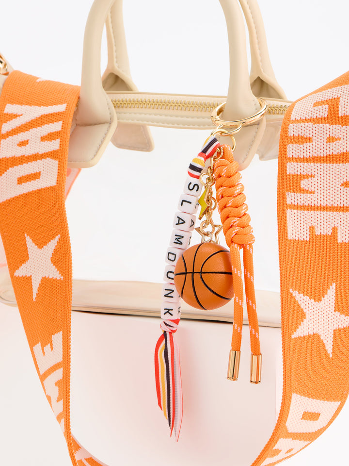 Shiraleah "Slam Dunk" Basketball Bag Charm/Key Ring, Orange