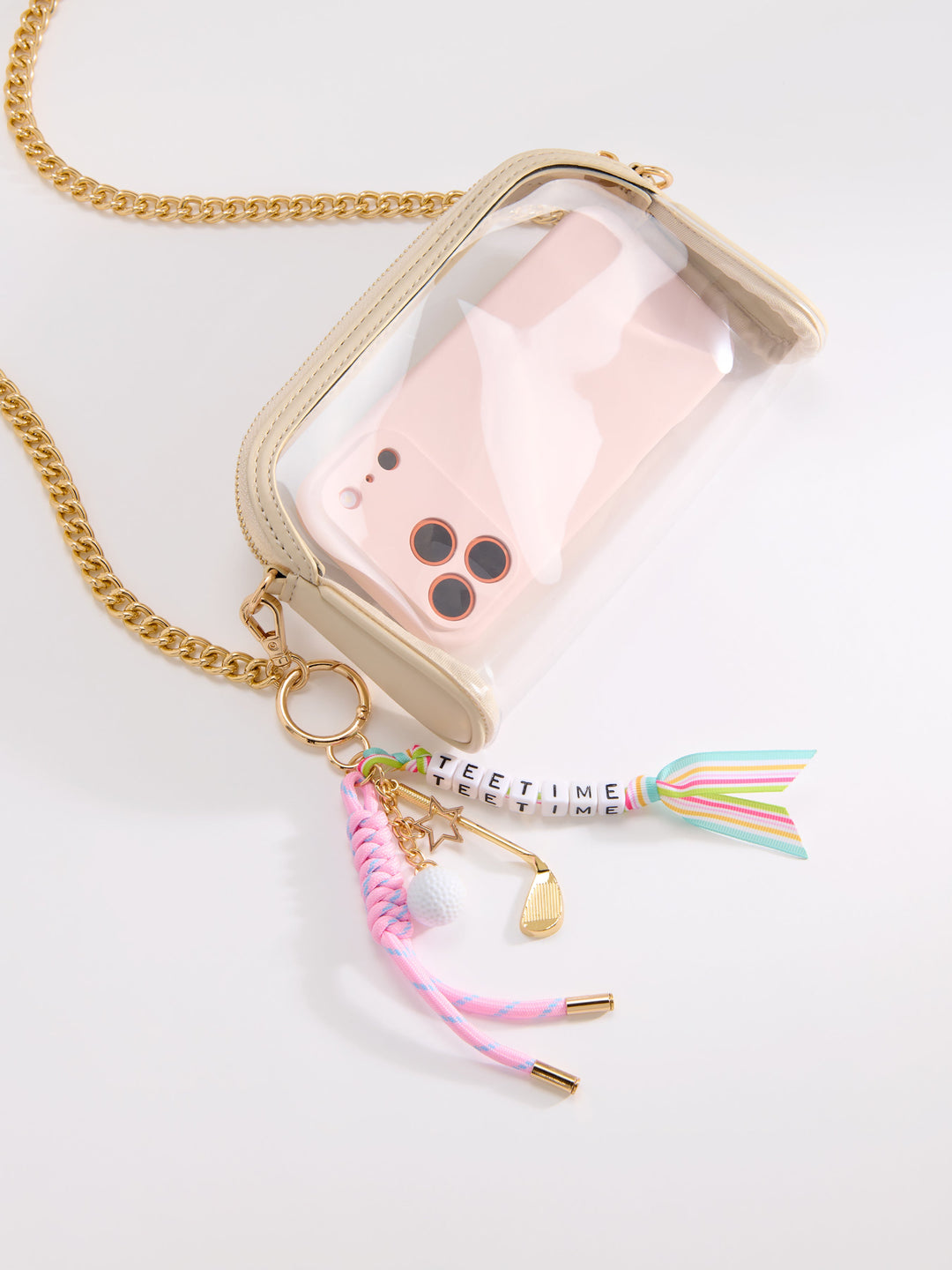 Shiraleah "Tee Time" Golf Bag Charm/Key Ring, Pink