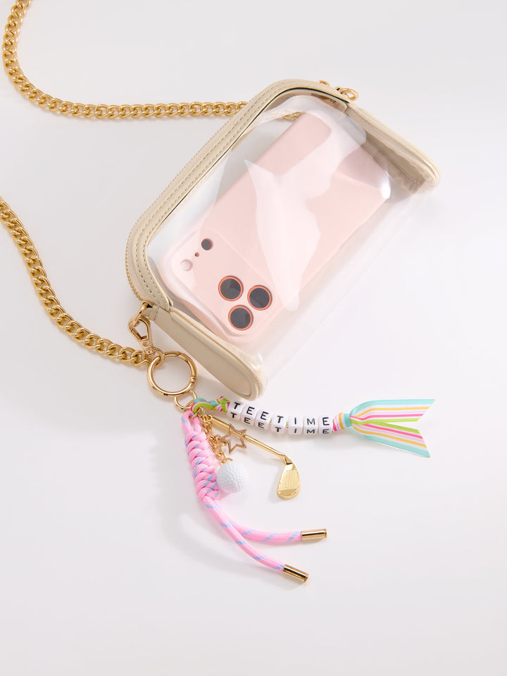 Shiraleah "Tee Time" Golf Bag Charm/Key Ring, Pink