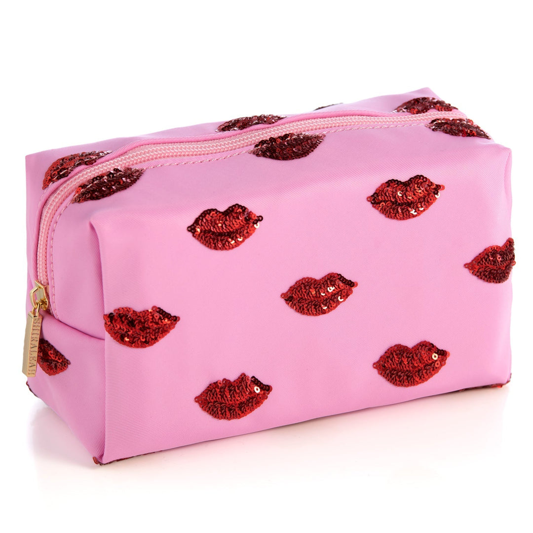 Shiraleah Cara Lips Pattern Cosmetic Pouch, Pink Shiraleah Retail Zip Pouches Shiraleah Cara Lips Pattern Cosmetic Pouch, Pink Bonjour Fete - Party Supplies