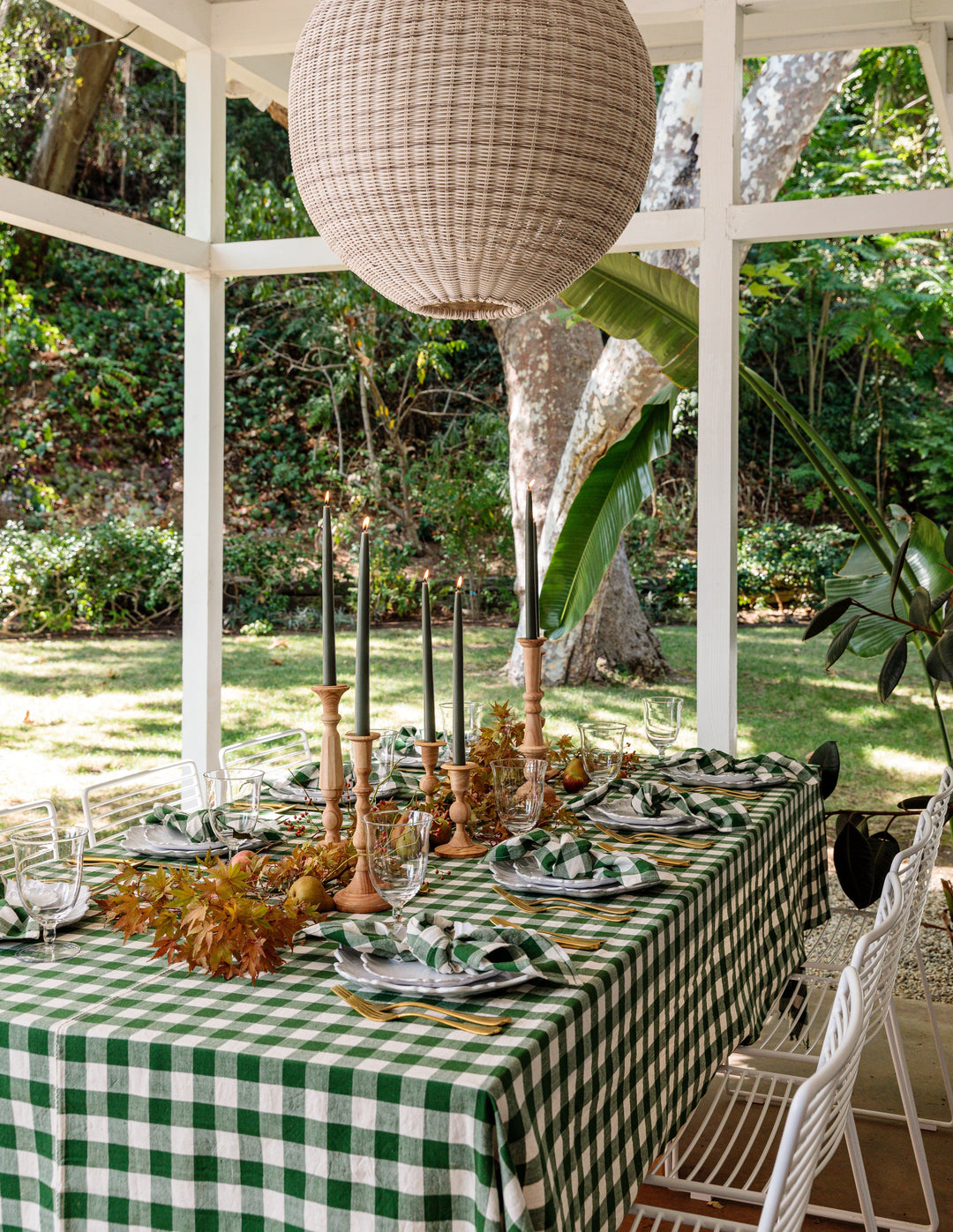 GINGHAM - Hunter Tablecloth Heather Taylor Home variable GINGHAM - Hunter Tablecloth Bonjour Fete - Party Supplies