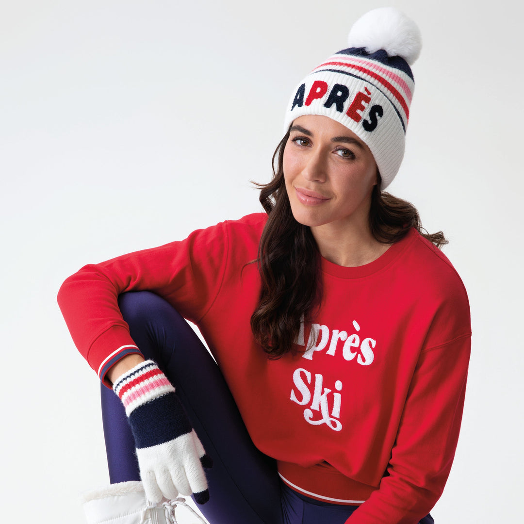 Shiraleah "Apres Ski" Sweatshirt, Red Shiraleah Retail Sweatshirts Shiraleah "Apres Ski" Sweatshirt, Red Bonjour Fete - Party Supplies