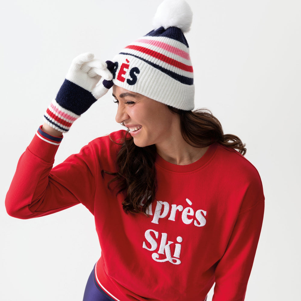 Shiraleah "Apres Ski" Sweatshirt, Red Shiraleah Retail Sweatshirts Shiraleah "Apres Ski" Sweatshirt, Red Bonjour Fete - Party Supplies