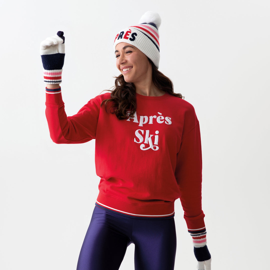 Shiraleah "Apres Ski" Sweatshirt, Red Shiraleah Retail Sweatshirts Shiraleah "Apres Ski" Sweatshirt, Red Bonjour Fete - Party Supplies