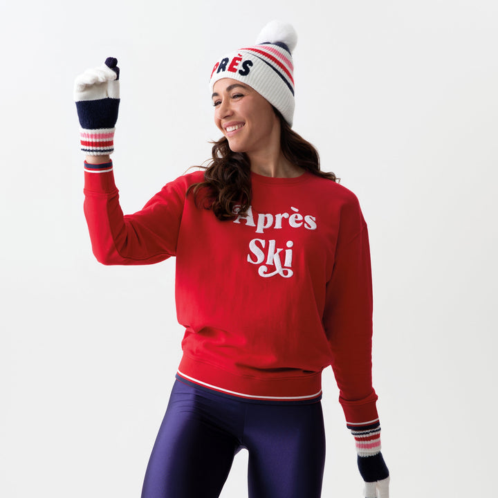 Shiraleah "Apres Ski" Sweatshirt, Red Shiraleah Retail Sweatshirts Shiraleah "Apres Ski" Sweatshirt, Red Bonjour Fete - Party Supplies