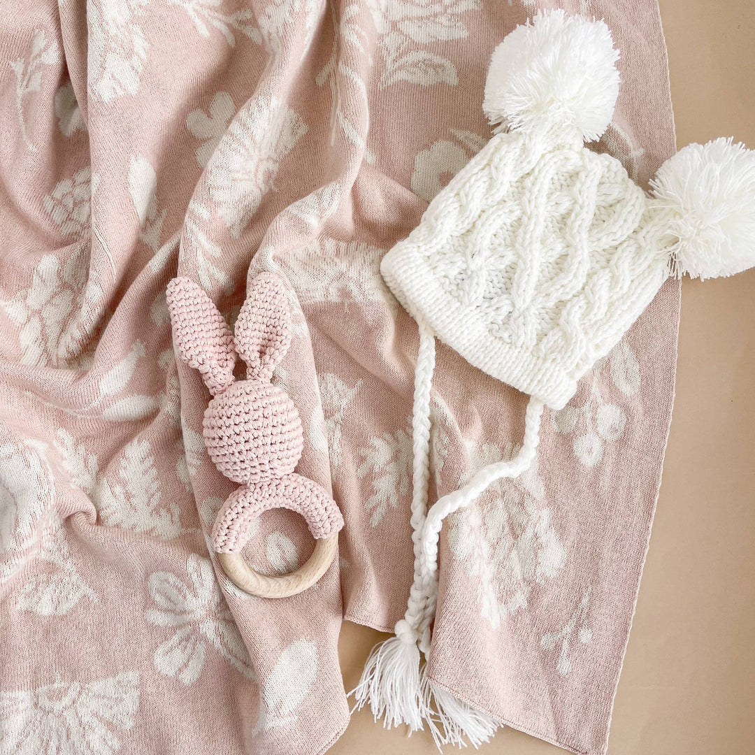 Teether Bunny Pink Rattle Spring Summer Baby Gift: Pink The Blueberry Hill Teether Bunny Pink Rattle Spring Summer Baby Gift: Pink Bonjour Fete - Party Supplies