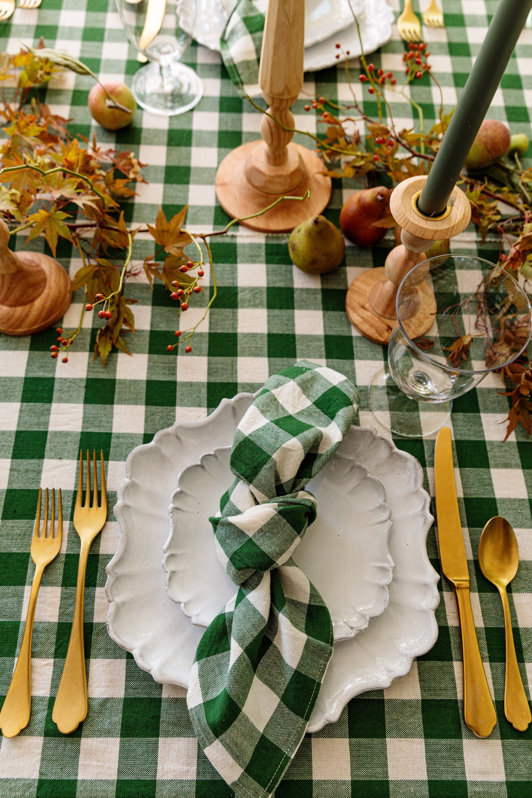 GINGHAM - Hunter Napkins Heather Taylor Home simple GINGHAM - Hunter Napkins Bonjour Fete - Party Supplies