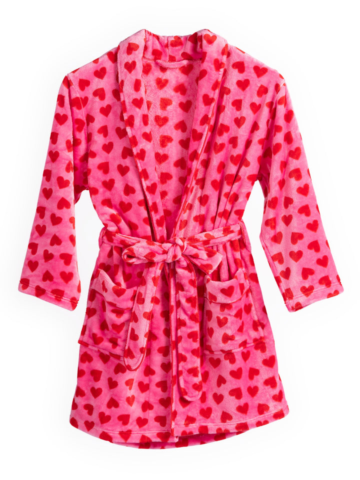 Shiraleah Hearts Robe, Pink Shiraleah Retail Robes & Spa Wraps Shiraleah Hearts Robe, Pink Bonjour Fete - Party Supplies