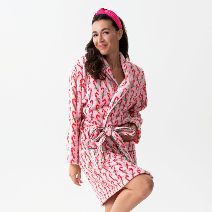 Shiraleah Felicity Candy Cane Robe, Pink Shiraleah Retail Robes & Spa Wraps Shiraleah Felicity Candy Cane Robe, Pink Bonjour Fete - Party Supplies