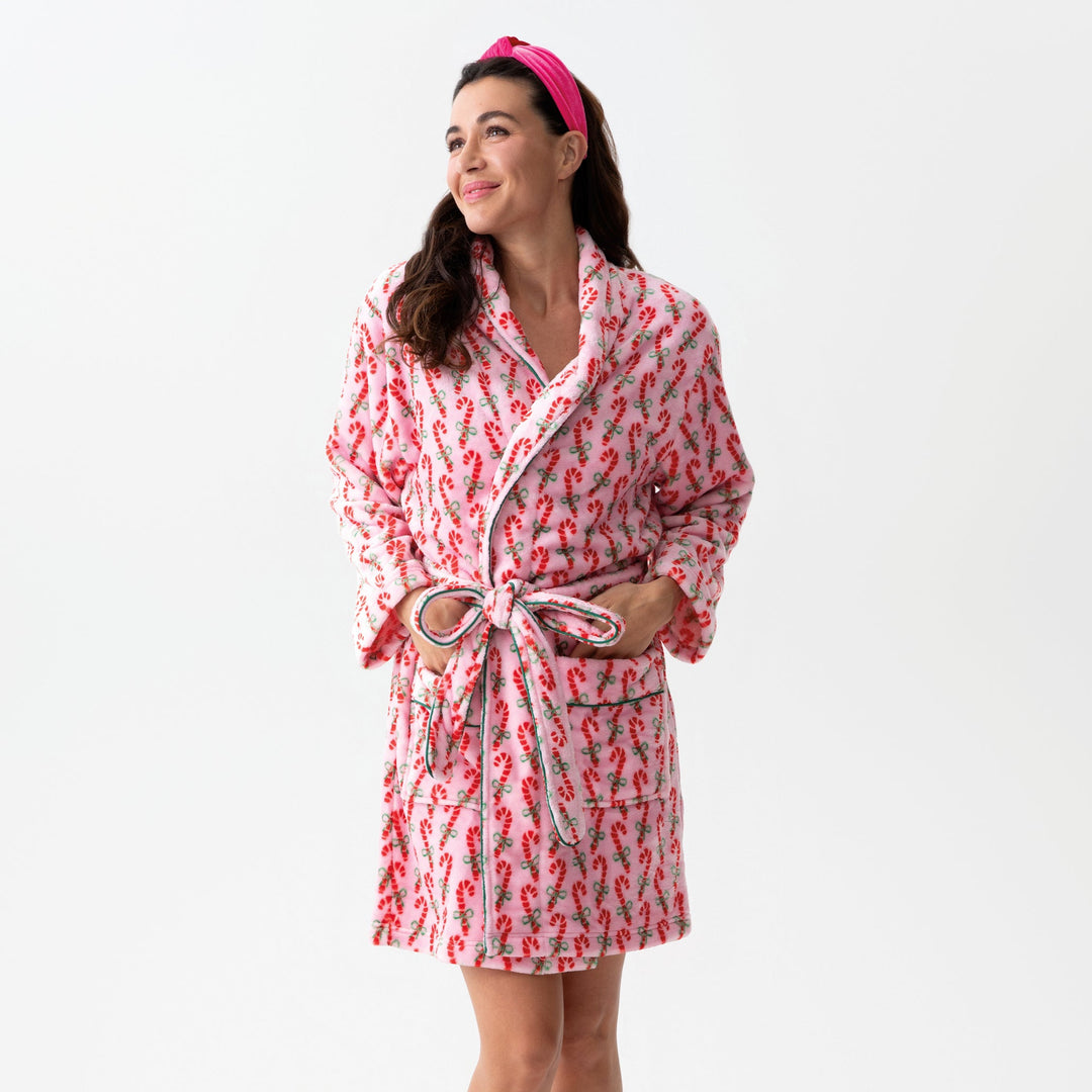 Shiraleah Felicity Candy Cane Robe, Pink Shiraleah Retail Robes & Spa Wraps Shiraleah Felicity Candy Cane Robe, Pink Bonjour Fete - Party Supplies