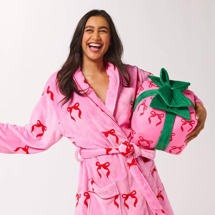 Shiraleah Bow Robe, Pink Shiraleah Retail Robes & Spa Wraps Shiraleah Bow Robe, Pink Bonjour Fete - Party Supplies