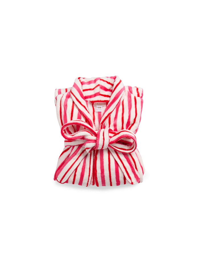Folded candy stripe robe