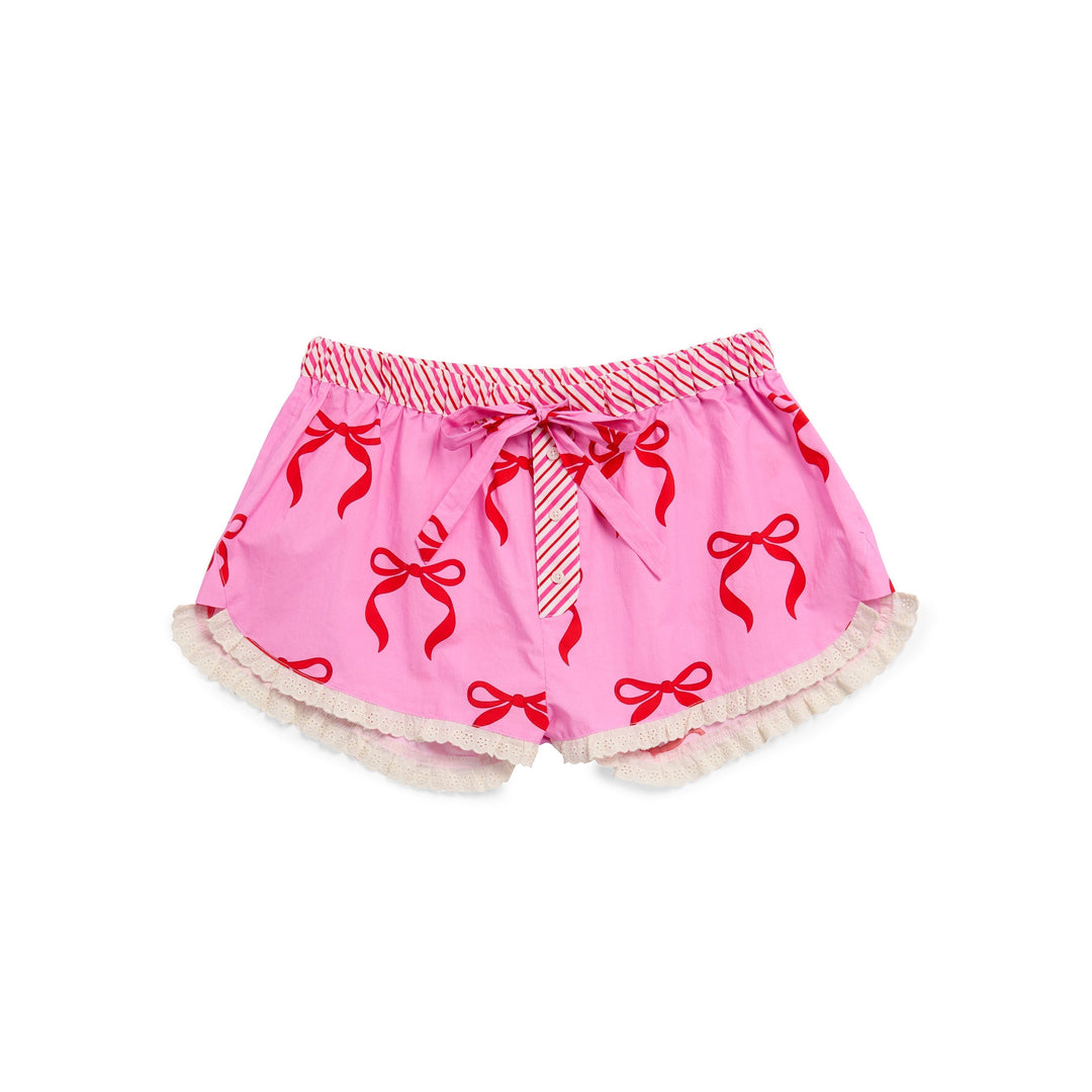 Shiraleah Bow Boxer Short, Pink Shiraleah Retail Shorts SMALL Shiraleah Bow Boxer Short, Pink Bonjour Fete - Party Supplies