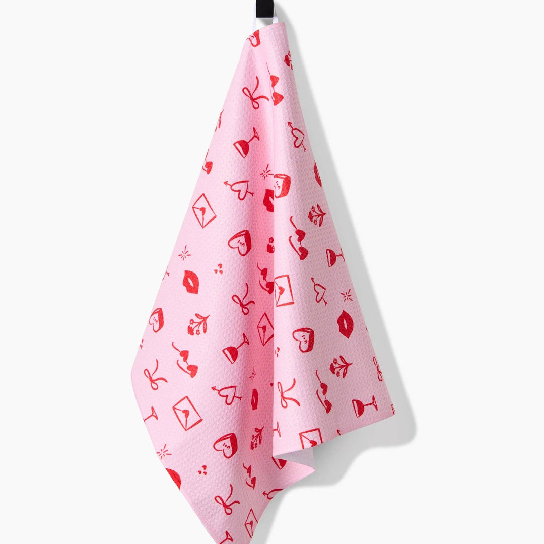 V Day Doodles Tea Towel Geometry V Day Doodles Tea Towel Bonjour Fete - Party Supplies