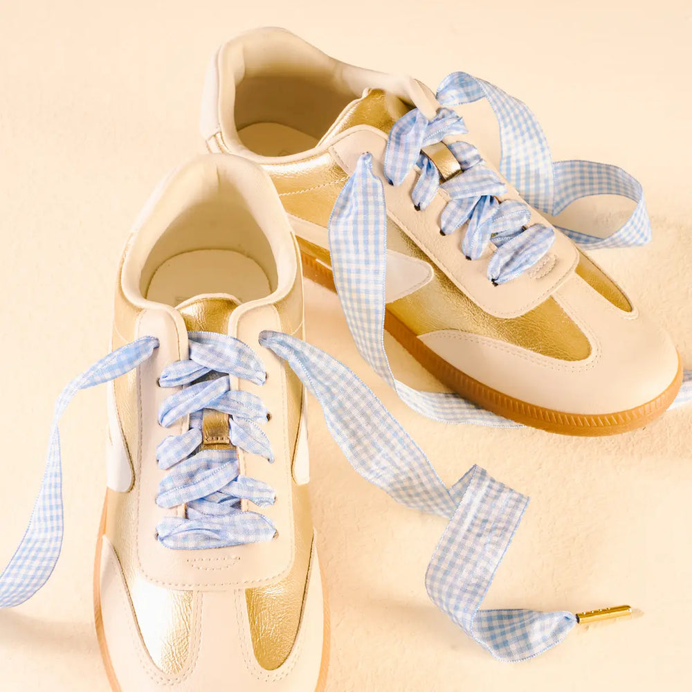 GINGHAM RIBBON SHOELACES The Darling Effect Kid's Accessories & Costumes GINGHAM RIBBON SHOELACES Bonjour Fete - Party Supplies