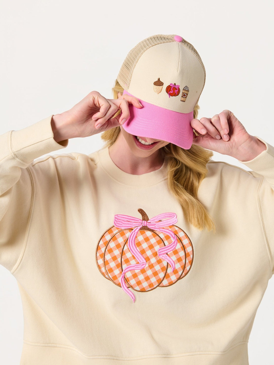 Shiraleah Fall Icons Trucker Hat, Ivory
