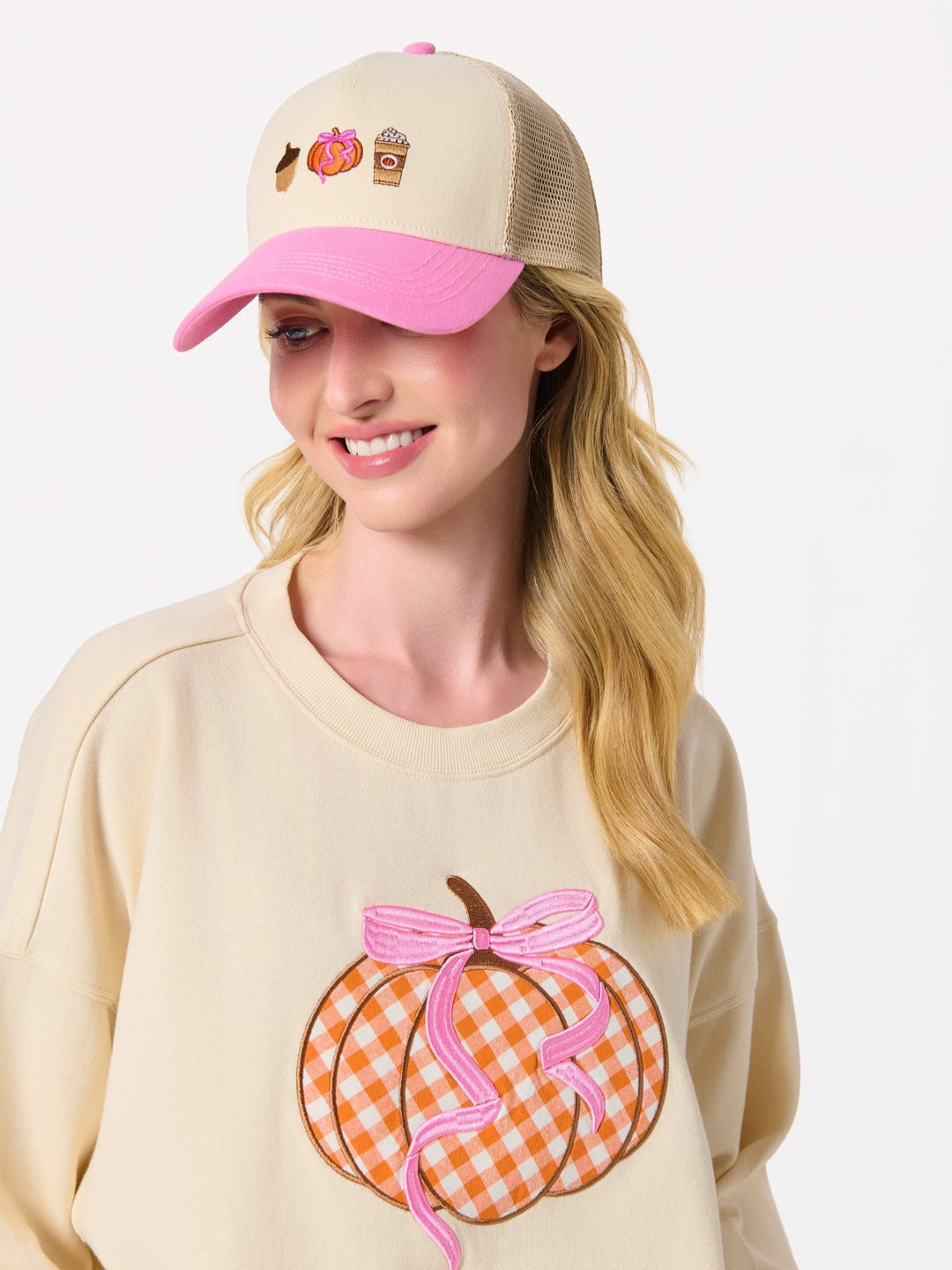 Shiraleah Fall Icons Trucker Hat, Ivory