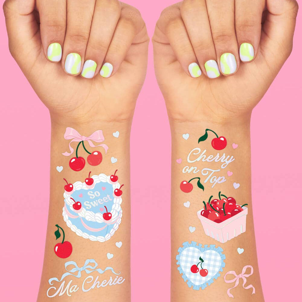 Cherry Tats - 50 temporary tattoos Petit Fetti Cherry Tats - 50 temporary tattoos Bonjour Fete - Party Supplies