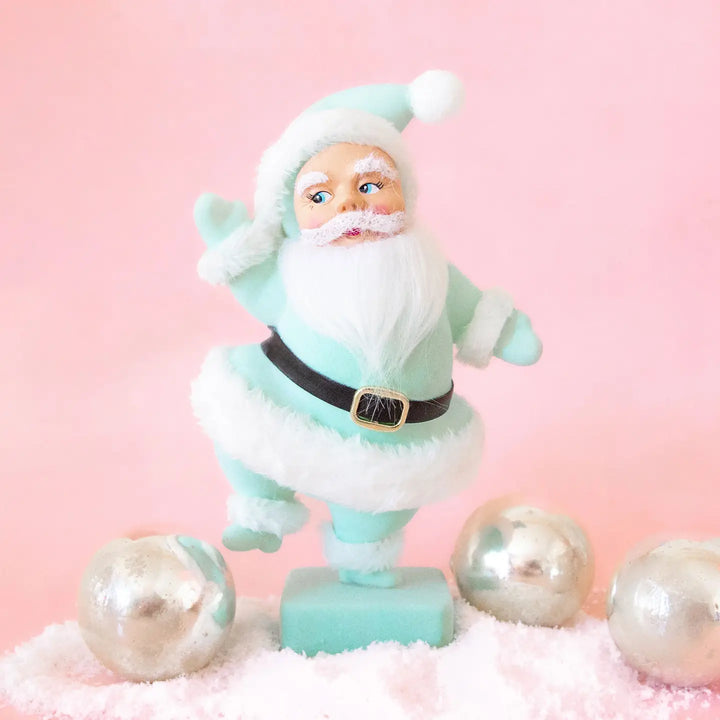 DANCING FLOCKED SANTA Sunshine Studios Santas & Nutcrackers DANCING FLOCKED SANTA Bonjour Fete - Party Supplies