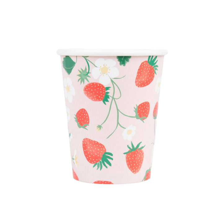 Strawberry Pattern Cups Meri Meri Strawberry Pattern Cups Bonjour Fete - Party Supplies