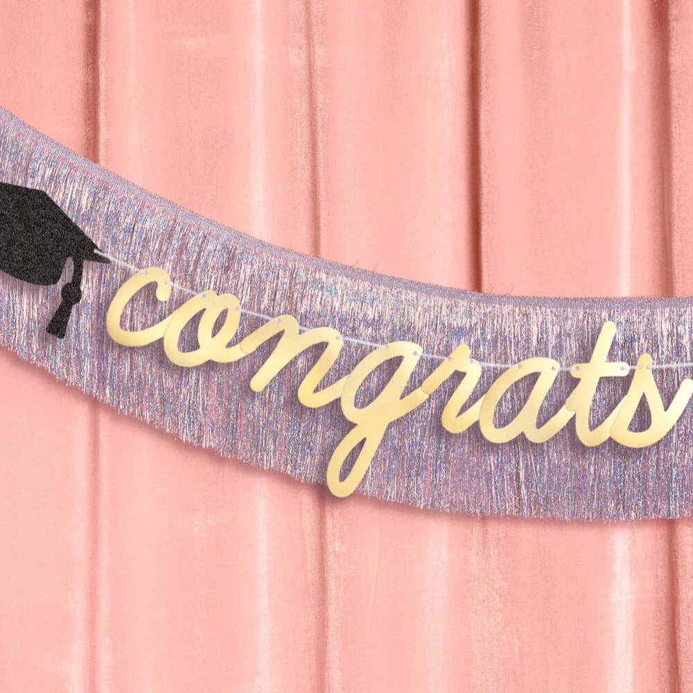CONGRATS GRAD BANNER SET xo, Fetti Party Decor CONGRATS GRAD BANNER SET Bonjour Fete - Party Supplies