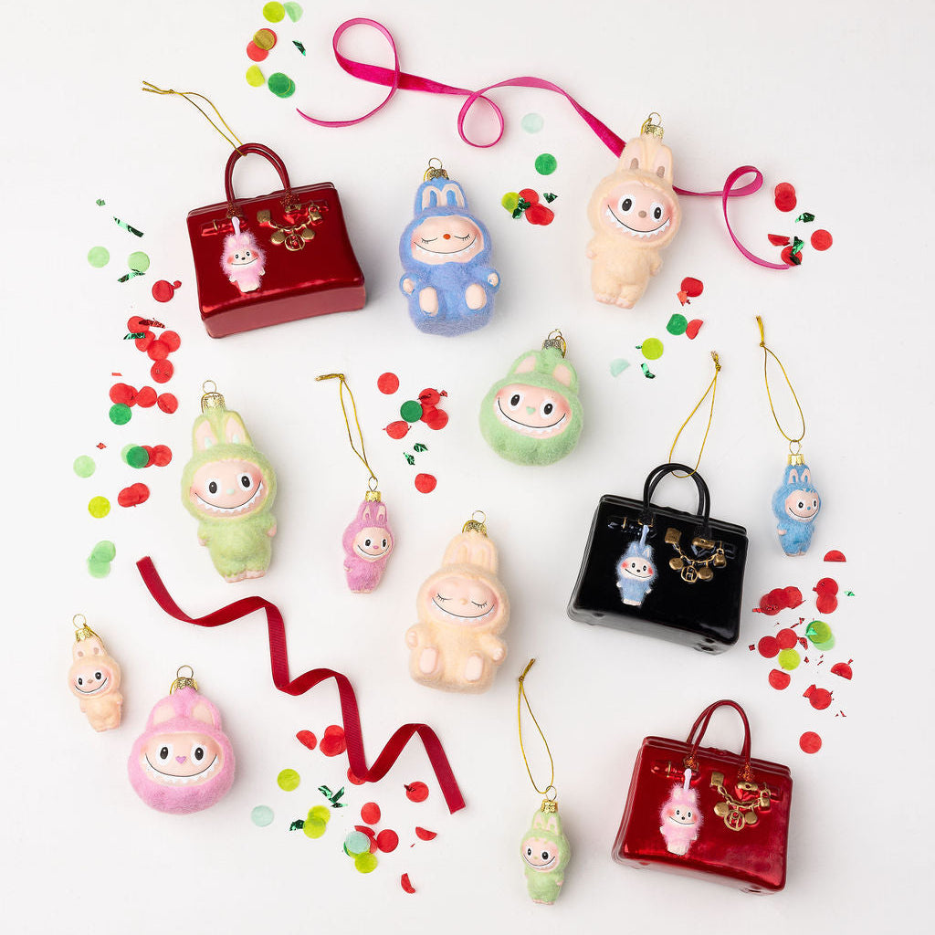 MINI FUZZY MONSTER LABUBU GLASS ORNAMENT BY CODY FOSTER Cody Foster Co. Christmas Ornament MINI FUZZY MONSTER LABUBU GLASS ORNAMENT BY CODY FOSTER Bonjour Fete - Party Supplies