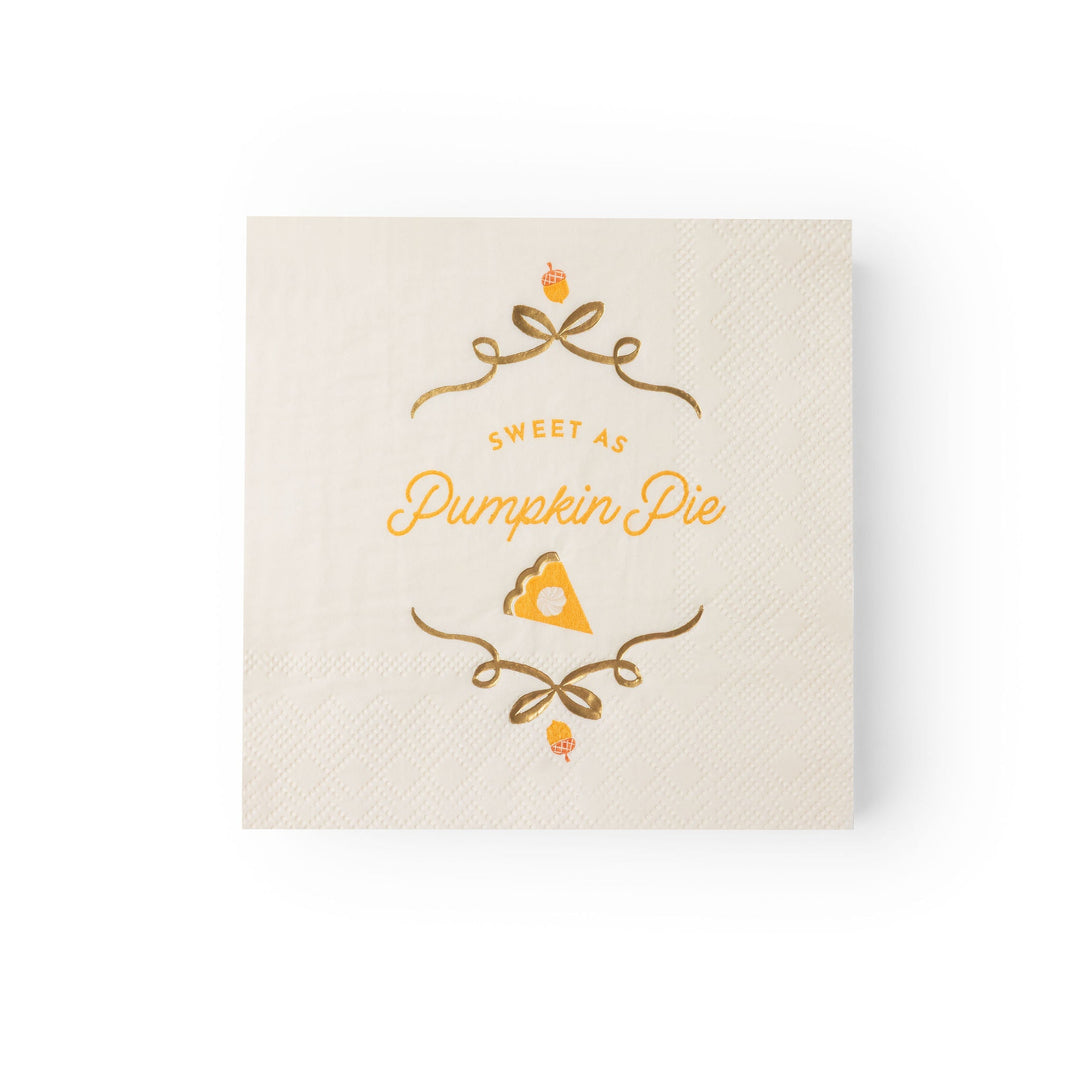 SWEET AS PUMPKIN PIE COCKTAIL NAPKINS Bonjour Fete Napkins SWEET AS PUMPKIN PIE COCKTAIL NAPKINS Bonjour Fete - Party Supplies
