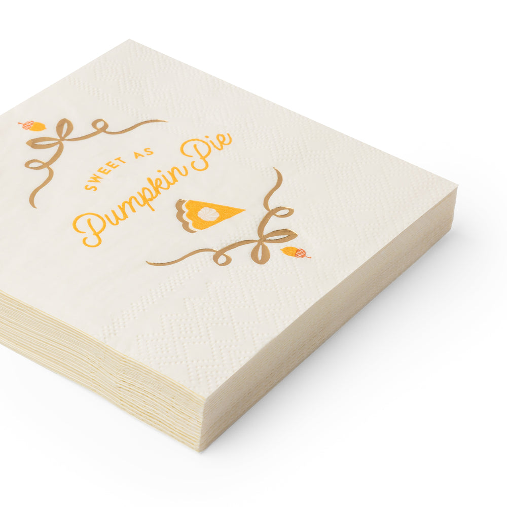 SWEET AS PUMPKIN PIE COCKTAIL NAPKINS Bonjour Fete Napkins SWEET AS PUMPKIN PIE COCKTAIL NAPKINS Bonjour Fete - Party Supplies