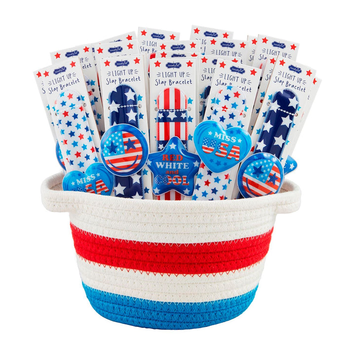PATRIOTIC LIGHT UP SLAP BRACELET Mud Pie 4th of July PATRIOTIC LIGHT UP SLAP BRACELET Bonjour Fete - Party Supplies
