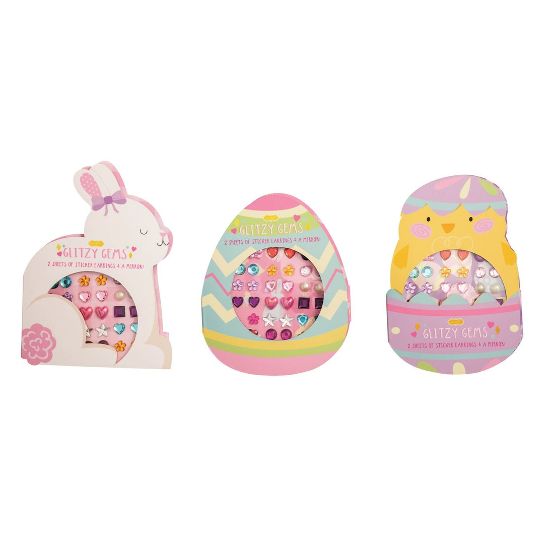 EASTER GEM STICK-ON EARRINGS Mud Pie Easter Gifts & Basket Fillers EASTER GEM STICK-ON EARRINGS Bonjour Fete - Party Supplies